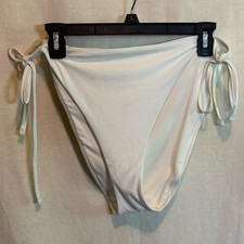 AA-467 Aerie NWT PLUS SIZE XXL Cheekiest Side Tie White Swim Bikini Bottoms