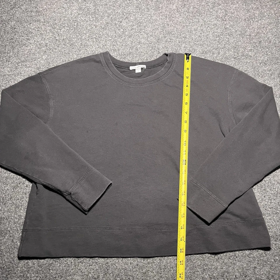 Sudadera James Perse Mujer Talla 1 Gris Recortada Suave Grande Pullover Polar Foto 2 de 4