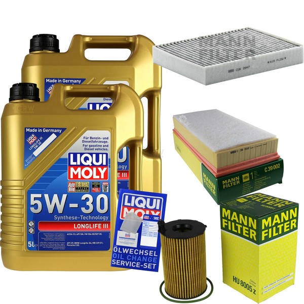 Inspektionskit Filter Liqui Moly ÖL 10L 5W-30 FüR VW Touareg 7P5 3.0 V6 TDI-image