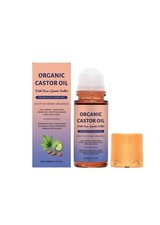 1Bottle Organic Golden Castor Oil Roll-On with Rose Quartz for Skin,Hair&Wrinkle