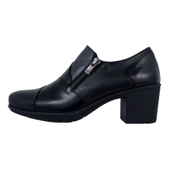 Fluchos Nydia: Zapatos Para Mujer  Plantillas Extraíbles Negro Piel F1802