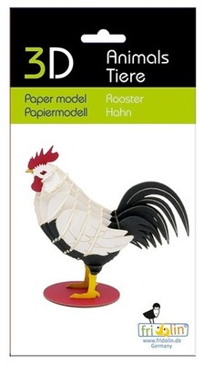 Fridolin 11731 3D-Modell Bastelset Hahn-bunt