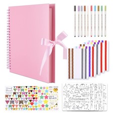 12 x 12 Inch Scrapbook Album with 10 Metallic Markers,80 Pages Craft Paper Ph...