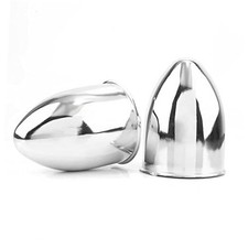 2Pcs 3.27inch Trailer Wheel 3.27" OD 4.53" H, Top Pointed, Chrome 2Pcs Chrome