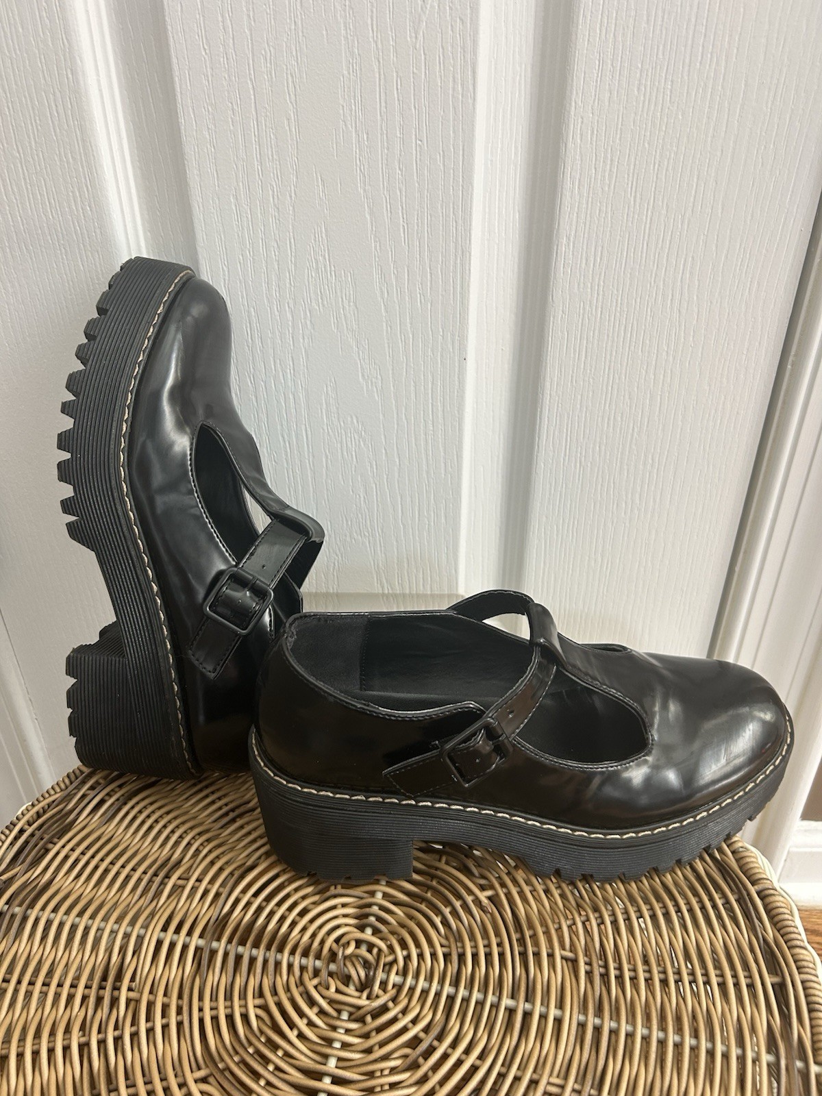 SAOLA Scarpe Mary Jane Madden ragazza donna nere suola spessa plateau taglia 9