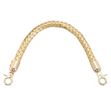 Braided Purse Straps 11.8 Inch Leather Short Handbag Handle Gold