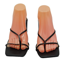 Nasty Gal Shoes Heels Womens Size US 8 Strappy Square Toe Block Heels 3" Black