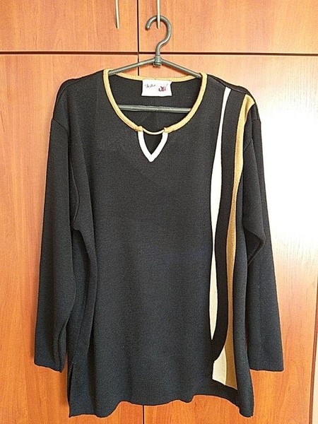 Women Sweater Black Acrylic 46 / 3XL / 54