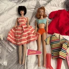 VINTAGE BARBIE Bubble cut & Midge Dolls & 1960's Clothing Outfit Tagged Lot