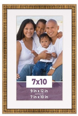 7x10 Frame Gold With White Picture Mat For 7x10 Photo - Gold 9x12 Frame To Displ