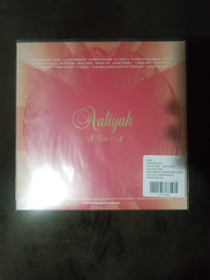 Aaliyah I Care 4 U Pink Vinyl Colored Limited Edition Sealed Mint 5000 Copies - Image 2 of 4