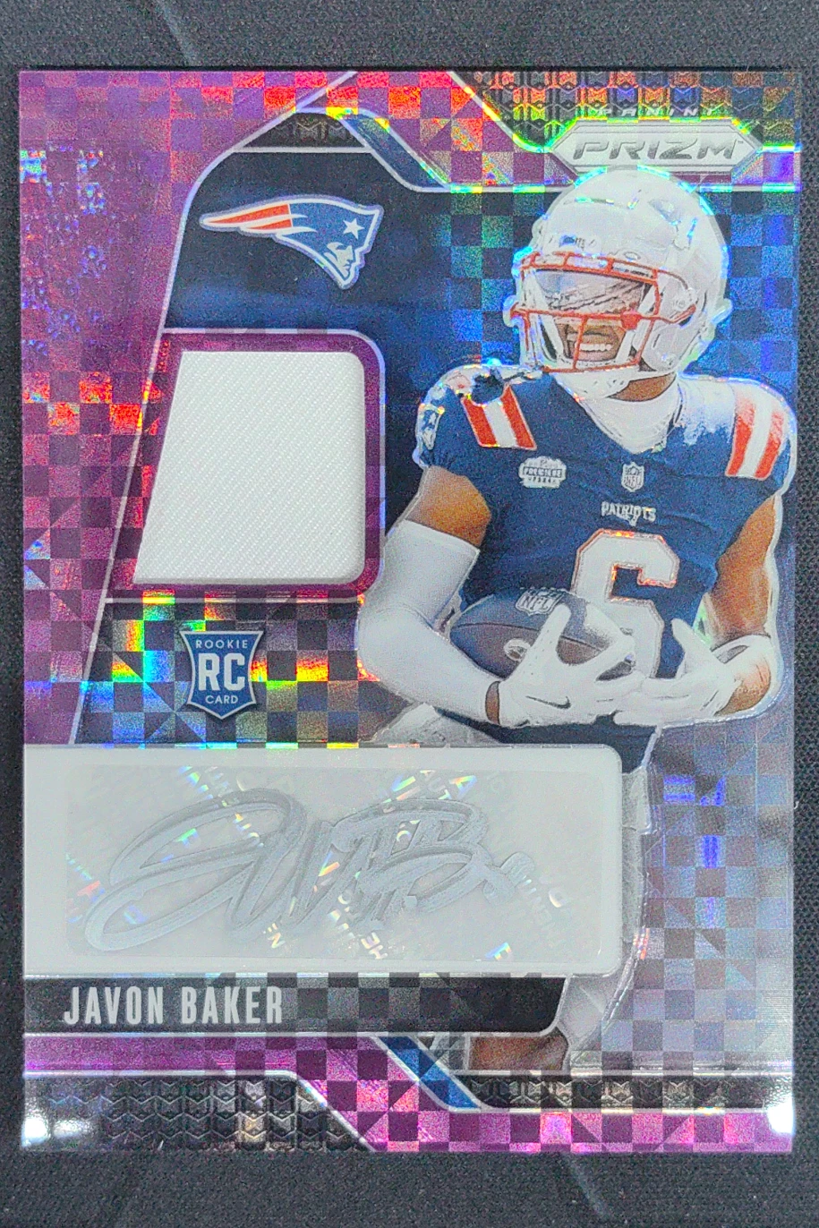 Javon Baker Panini Prizm Rookie Patch Autographs #RPAJBR Purple Power