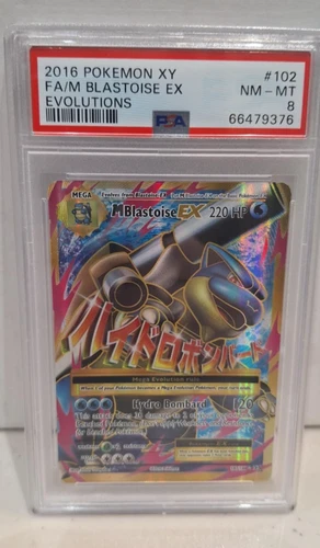 Pokemon - Mega/M Blastoise EX - Full Art Holo #102 - XY Evolutions 2016- PSA 8