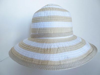 Cappelli Straworld Beige Striped Sun Hat Cappelli Big Brim Summer Hat - Women main image 3