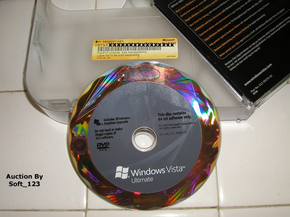  Microsoft Windows Vista Ultimate Full 32 Bit & 64 Bit DVDs =RETAIL BOX= - Image 4 of 4