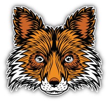 Fox Head Car Bumper Sticker Decal