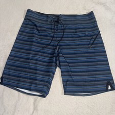 Lululemon Swim Board Shorts Mens 38 Striped Blue Draw String