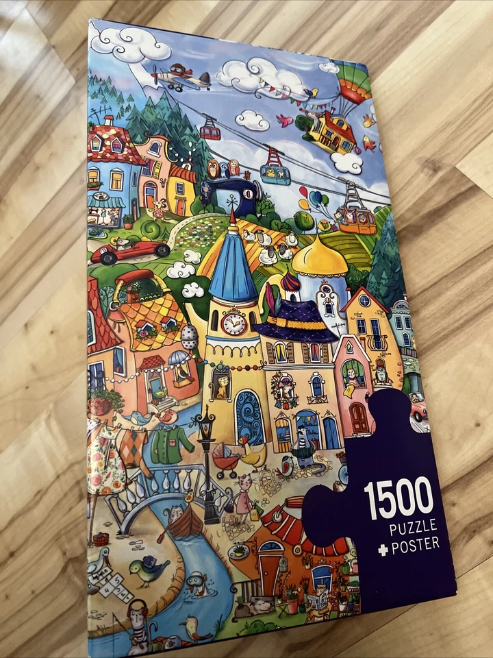 Heye Rita Berman Happytown Neu 1500 Puzzle + Poster 5 24f - Bild 3 von 3