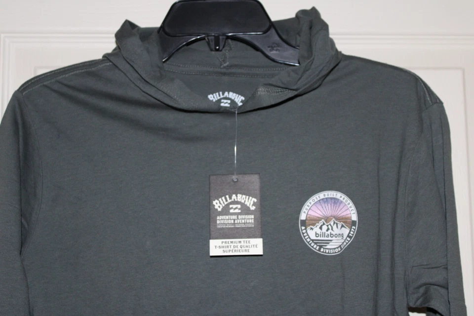 NUEVO CON ETIQUETAS Camiseta Top Billabong Juvenil Niño Grande División Aventura Verde Con Capucha L/S Foto 2 de 4