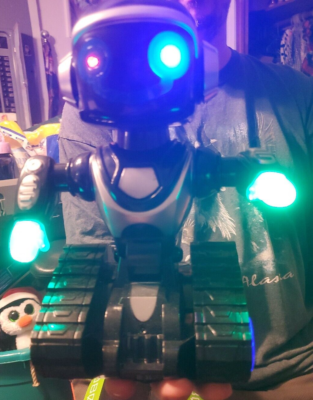 Vivitar Interactive Action Robot Steam Learning Black/Blue Open Box  W/Batteries