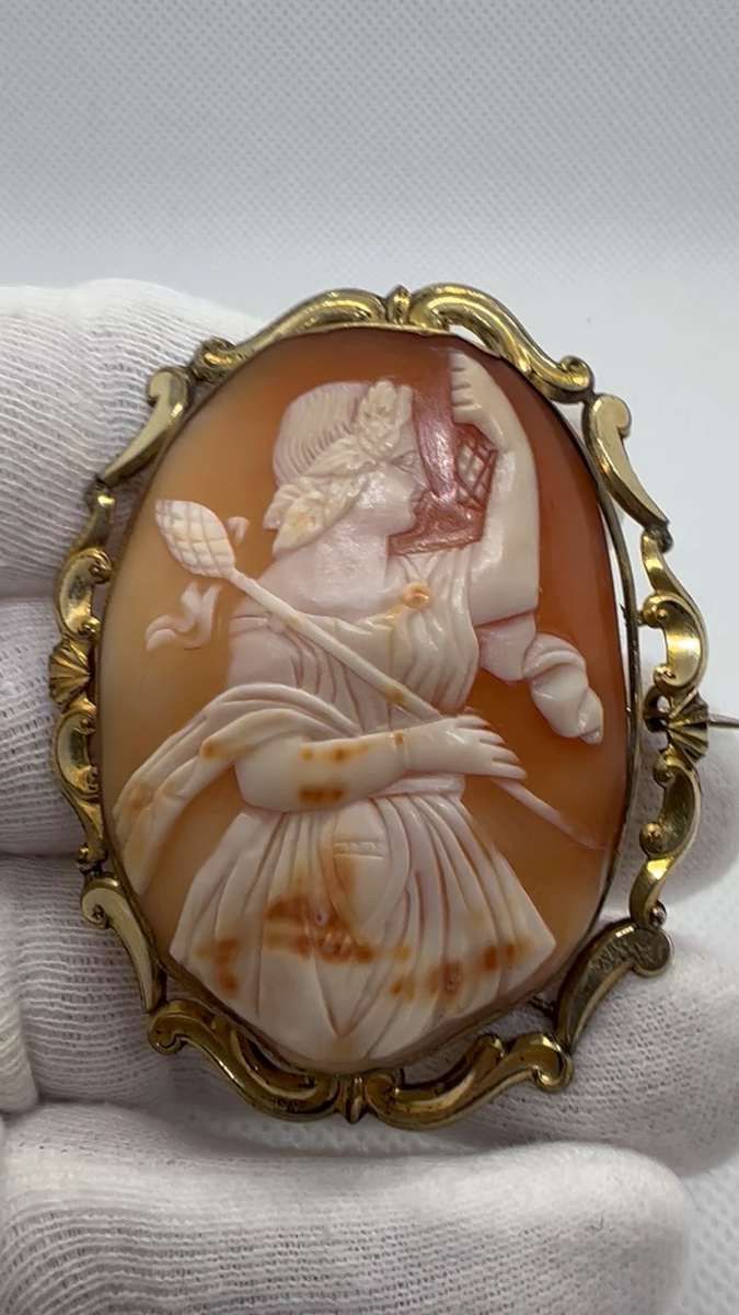 Antique Victorian Rare, Large Mythological Shell Cameo Vintage 2.5