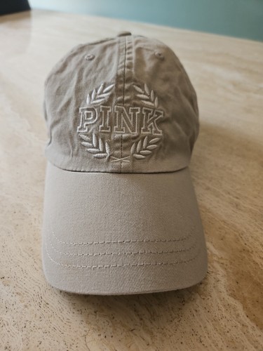 Pink By Victorias Secret Tan/Beige Hat Embroidered Logo Womens Cap