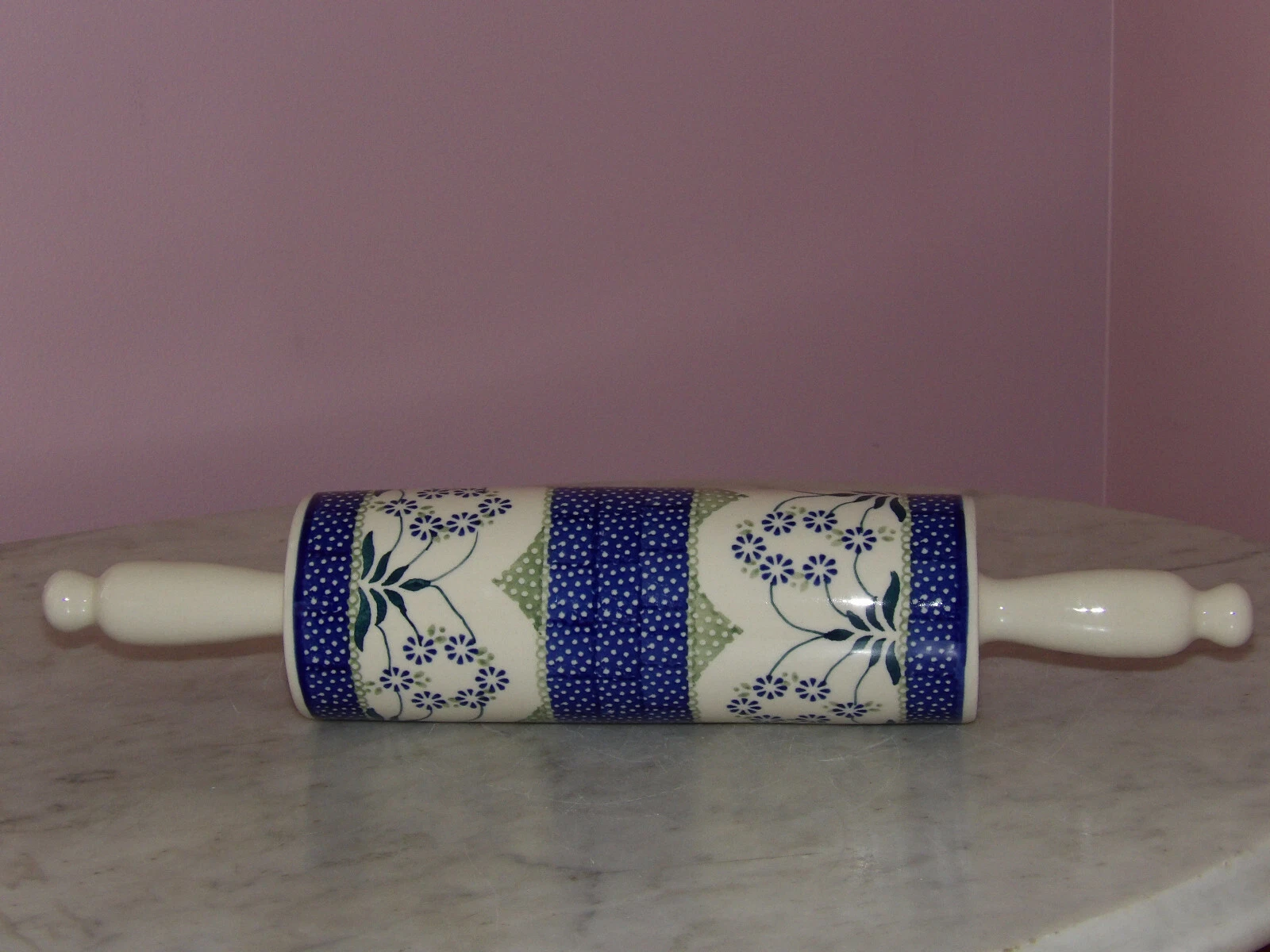 Polish Pottery Rolling Pin! UNIKAT Signature Exclusive Cyndia Pattern!
