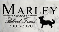 Customized Beloved Friend Dog Memorial Outdoor Stone Marker Select Your Breed
