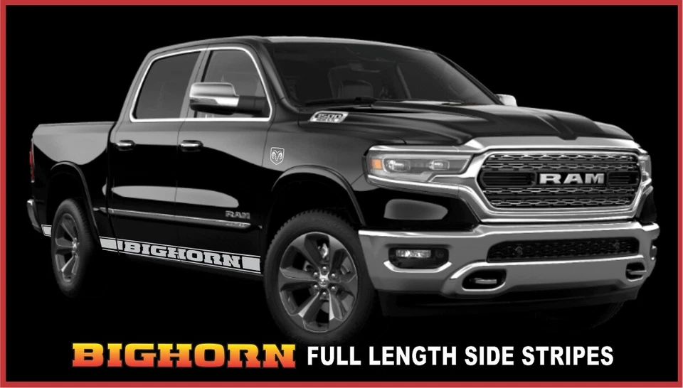 BIGHORN LONGHORN LARAMIE 侧条纹套件适用于 RAM 卡车 — 第 4/4 张图片