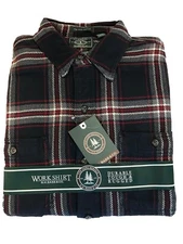 G.H. Bass & Co. Men's Flannel Plaid Work L/S Shirt Blue Salute