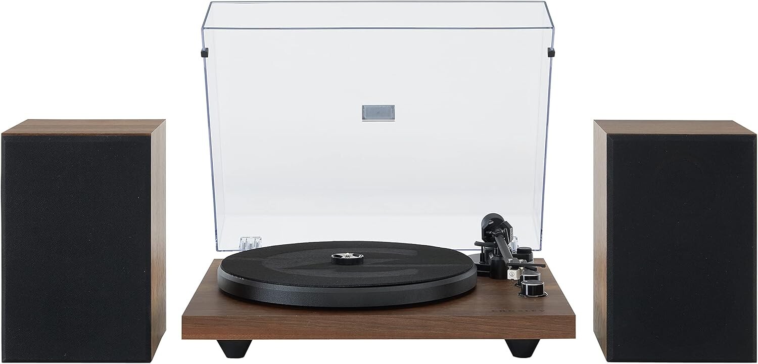 Crosley C62B-WA Walnut Bluetooth Belt Drive Turntable with Anti-Skate and 2-Speed