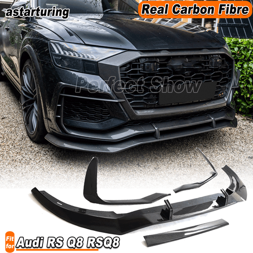 Fit For Audi RS Q8 RSQ8 2021-24 Real Carbon Fiber Front Bumper Lip Chin Spoiler  - Afbeelding 1 van 13