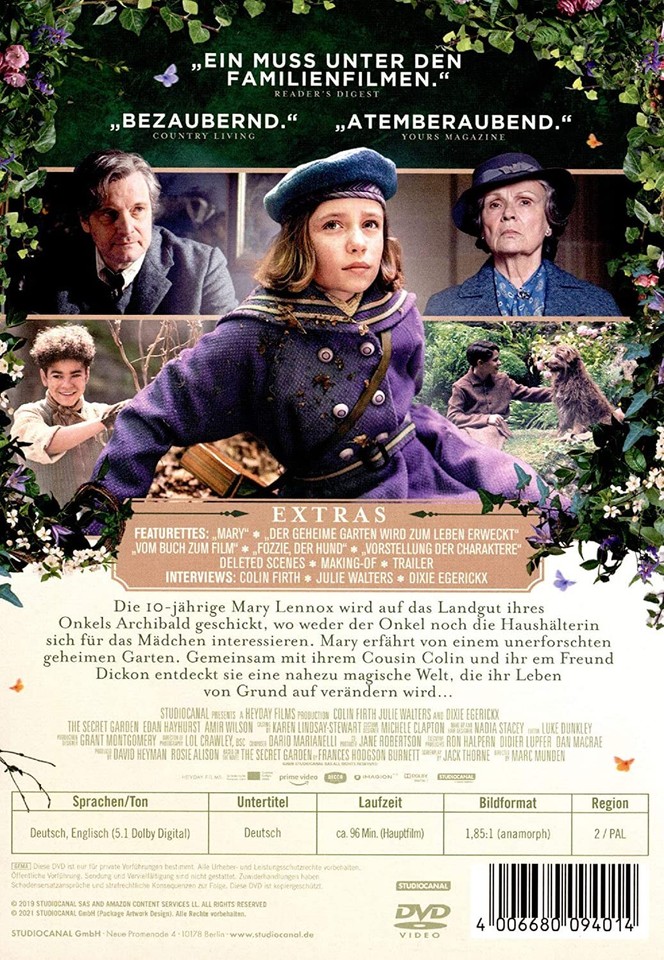 Der geheime Garten (DVD) Dixie Egerickx Edan Hayhurst Amir Wilson Colin