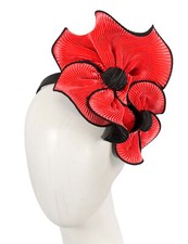 Coral  Black autumn  winter racing fascinator by Max Alexander 100 AU Seller