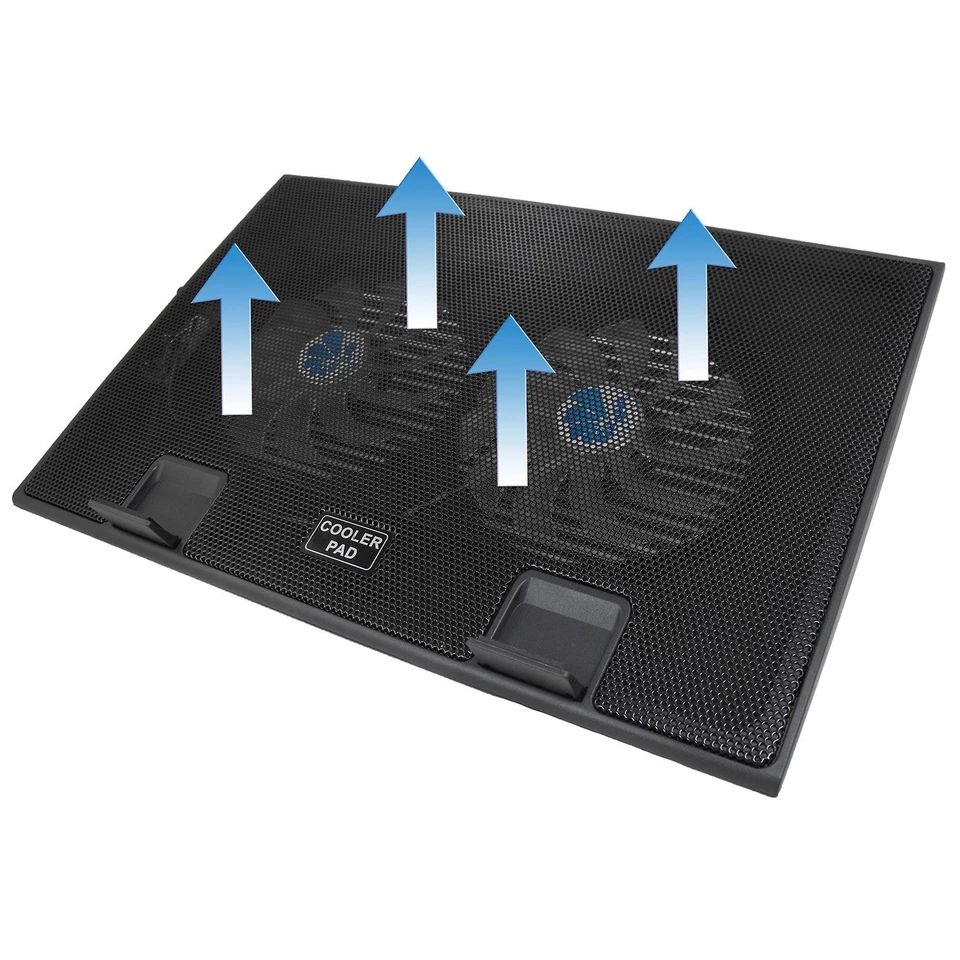 NC35 - Notebook Ständer mit 2 Lüftern Einstellbare Neigung und Blau LED Lapto... - Bild 4 von 4