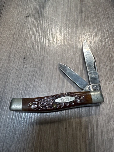 Vintage Case XX USA Pocket Knife With 2 Blades & Jigged Bone Handle