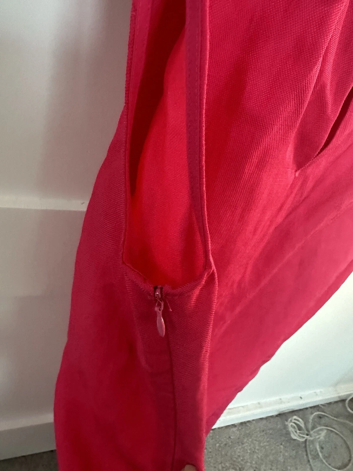 Autentico Abito Miu Miu Rosa Lino Shift Gioiellato Medio