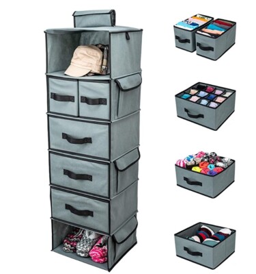 SMIRLY Hanging Closet Organizer and Storage Shelves - Wardrobe Clothes