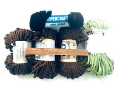 QB Vintage Macrame Braid Craft Cord Polypropylene Lime green brown black LOT New