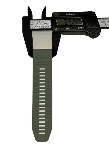 Watch Band 25mm Army Green w White Rubber Replacement 4 Nixon 51-30 Strap Garmin - Picture 7 of 12