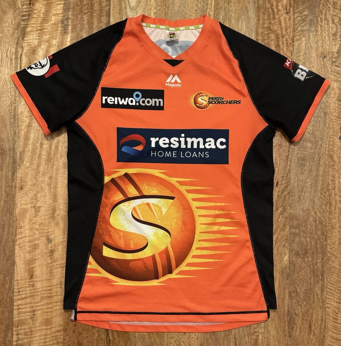 Perth Scorchers Cricket Team BBL Jersey Shirt Majestic Men’s Size Small