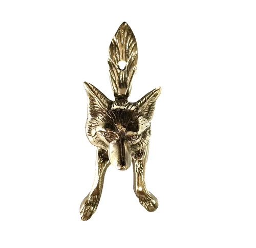 Small FOX front Door Knocker aged bronze patina heavy SOLID heavy 100% BRASS - Picture 4 of 17