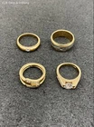 Vintage Avon 18KGE Gold Plated Costume Jewelry Lot of 4 Rings Sizes 6 8.5 9.5