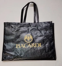 Original Bacardi Rum Black Gold Logo Tote Merchandising Promotional Polybag