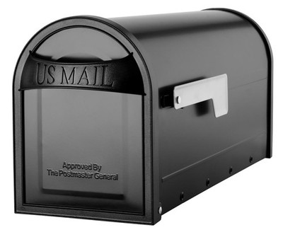 8760B10 Carlisle Postmount Mailbox Medium Black Steel Post Box