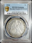 1844 Silver Seated Liberty Dollar PCGS Genuine XF Detail