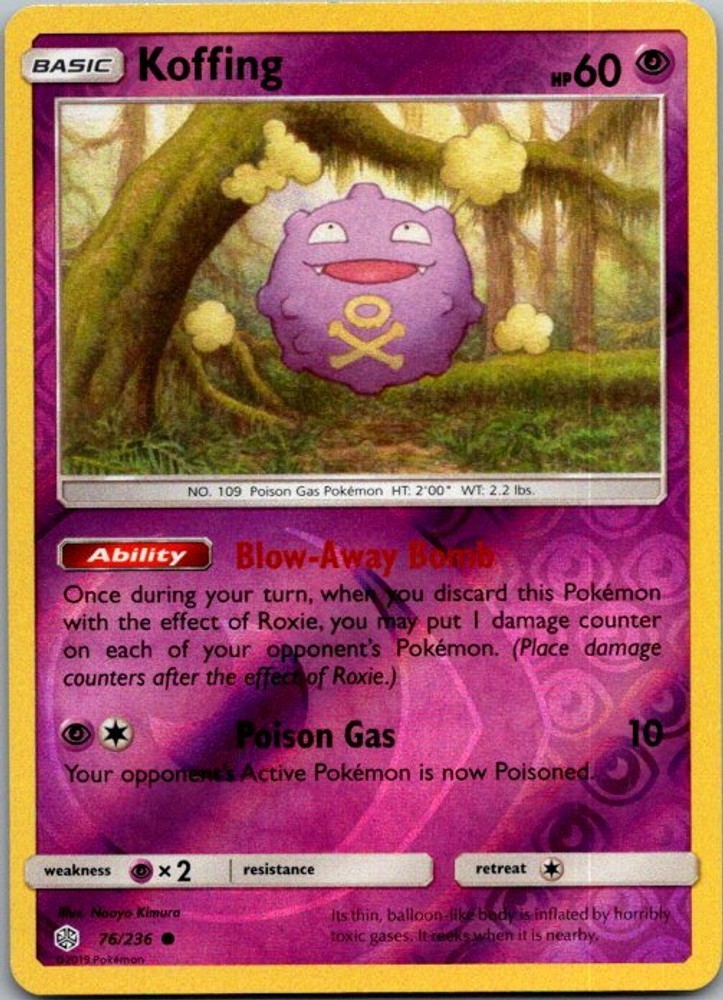 Koffing Common SM - Cosmic Eclipse 76/236 Near Mint