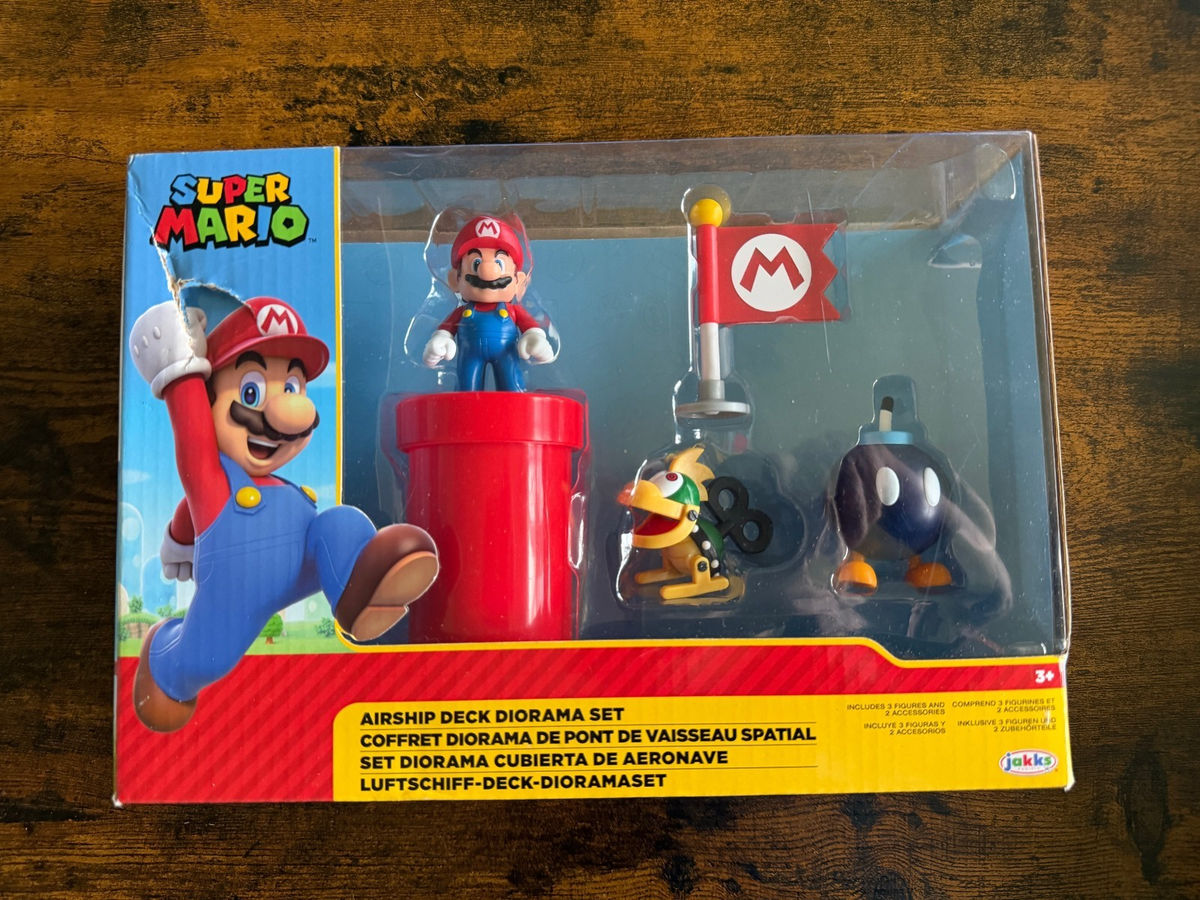 Super Mario AIRSHIP DECK DIORAMA SET w/MechaKoopa, Mario. Nintendo