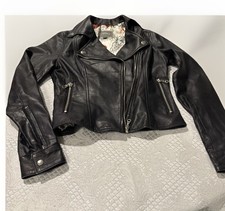 Women s Extra Small, Leather Biker Jacket KEN...