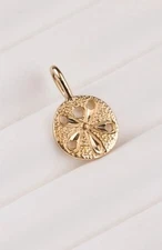14k Yellow Gold .5in Sand Dollar Pendant 1g